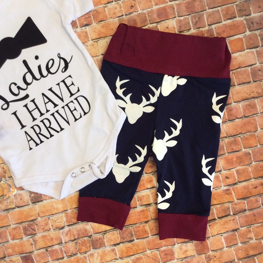 Boutique Baby Boy LADIES I HAVE ARRIVED 3pc Set - Picture 3 of 4
